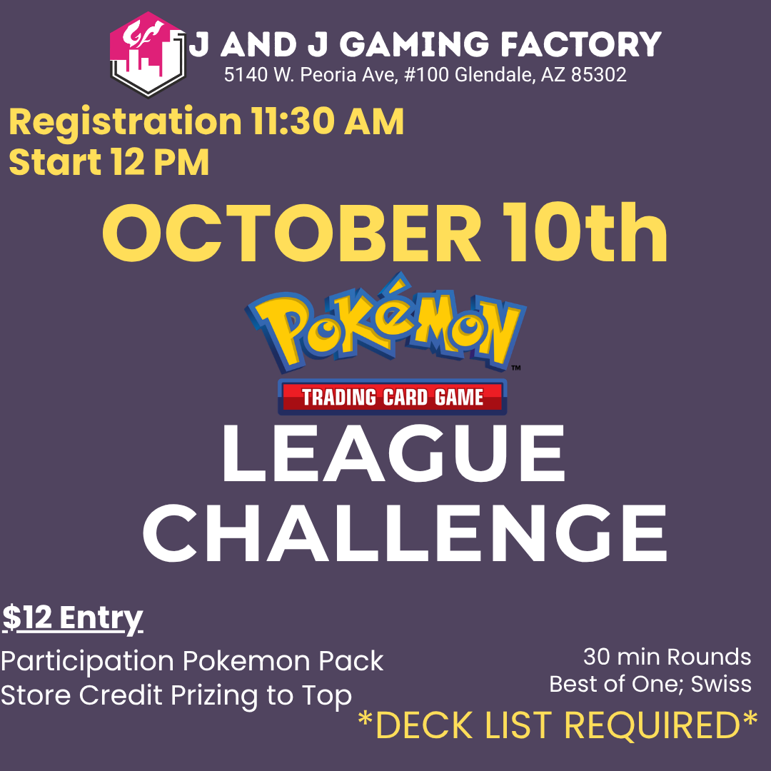 J & J Pokémon League Challenge - OCTOBER - Event Ticket