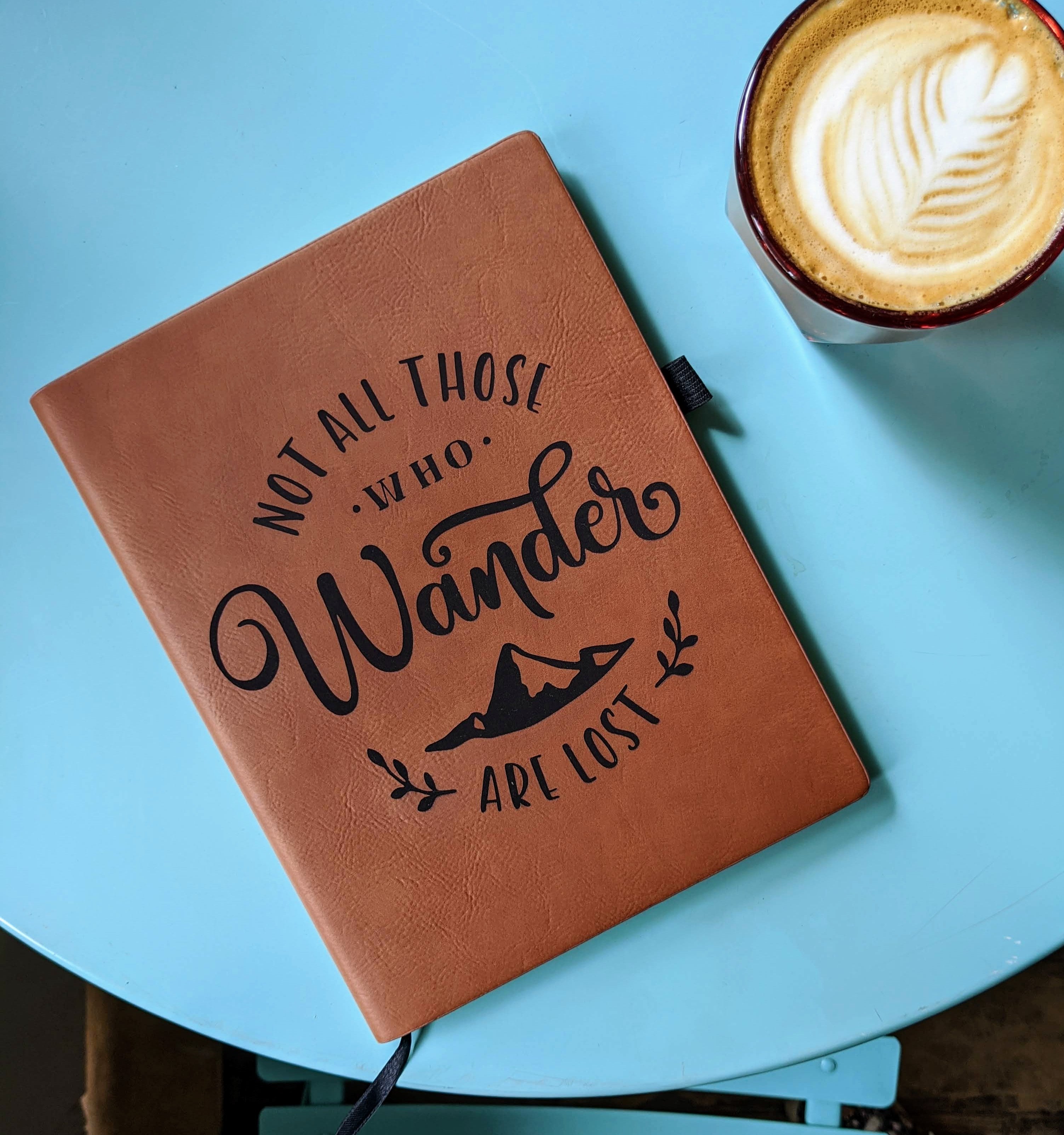 Not All Who Wander Are Lost | Vegan Leather Journal (T) - Emberglow Gaming