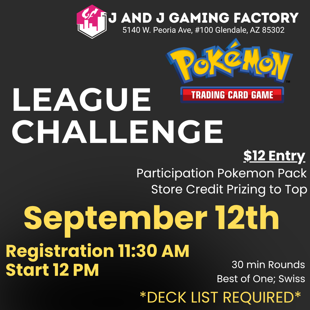 J & J Pokémon League Challenge - SEPTEMBER - Event Ticket