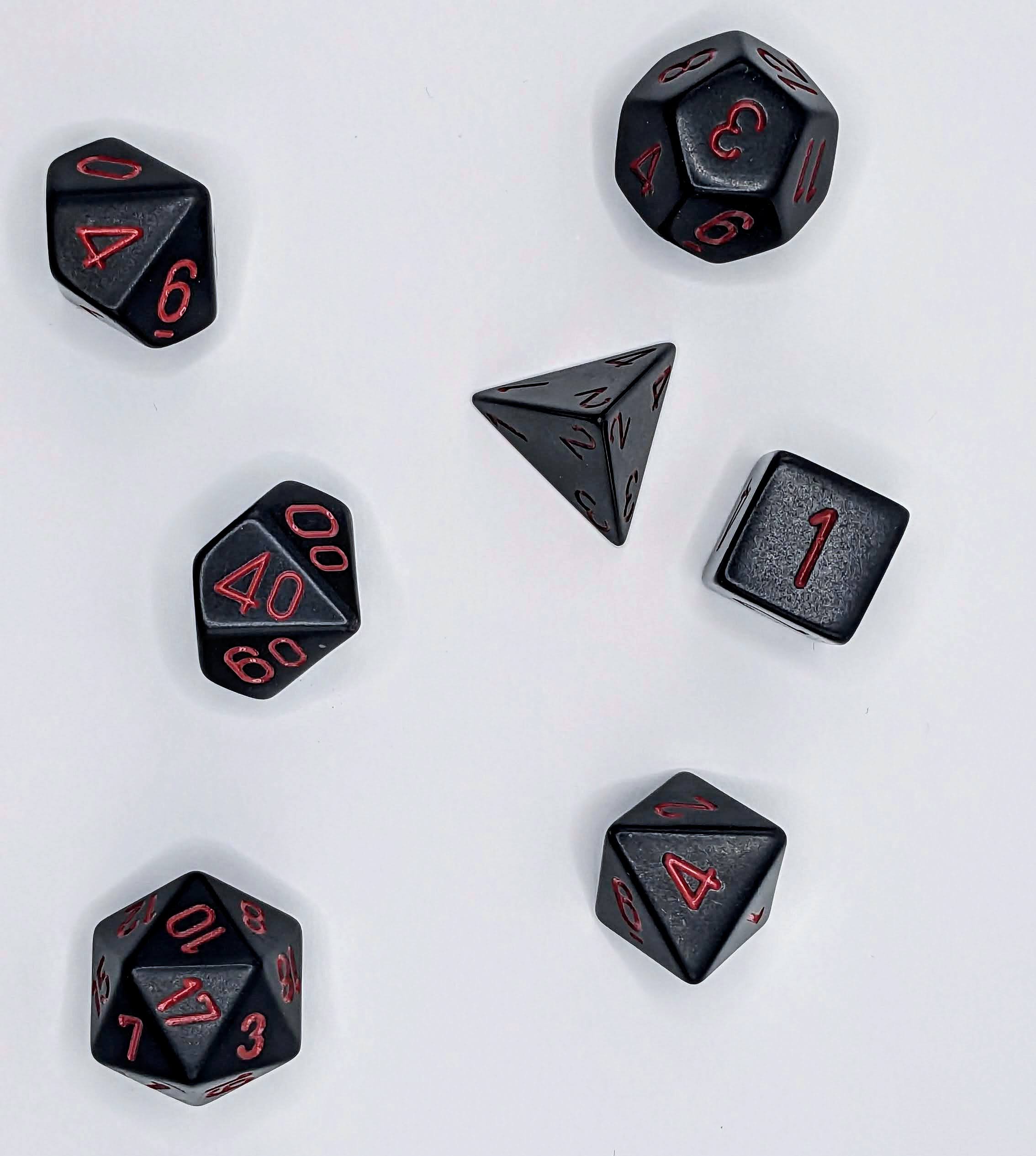 Dados: Chessex Opaco Negro/Rojo