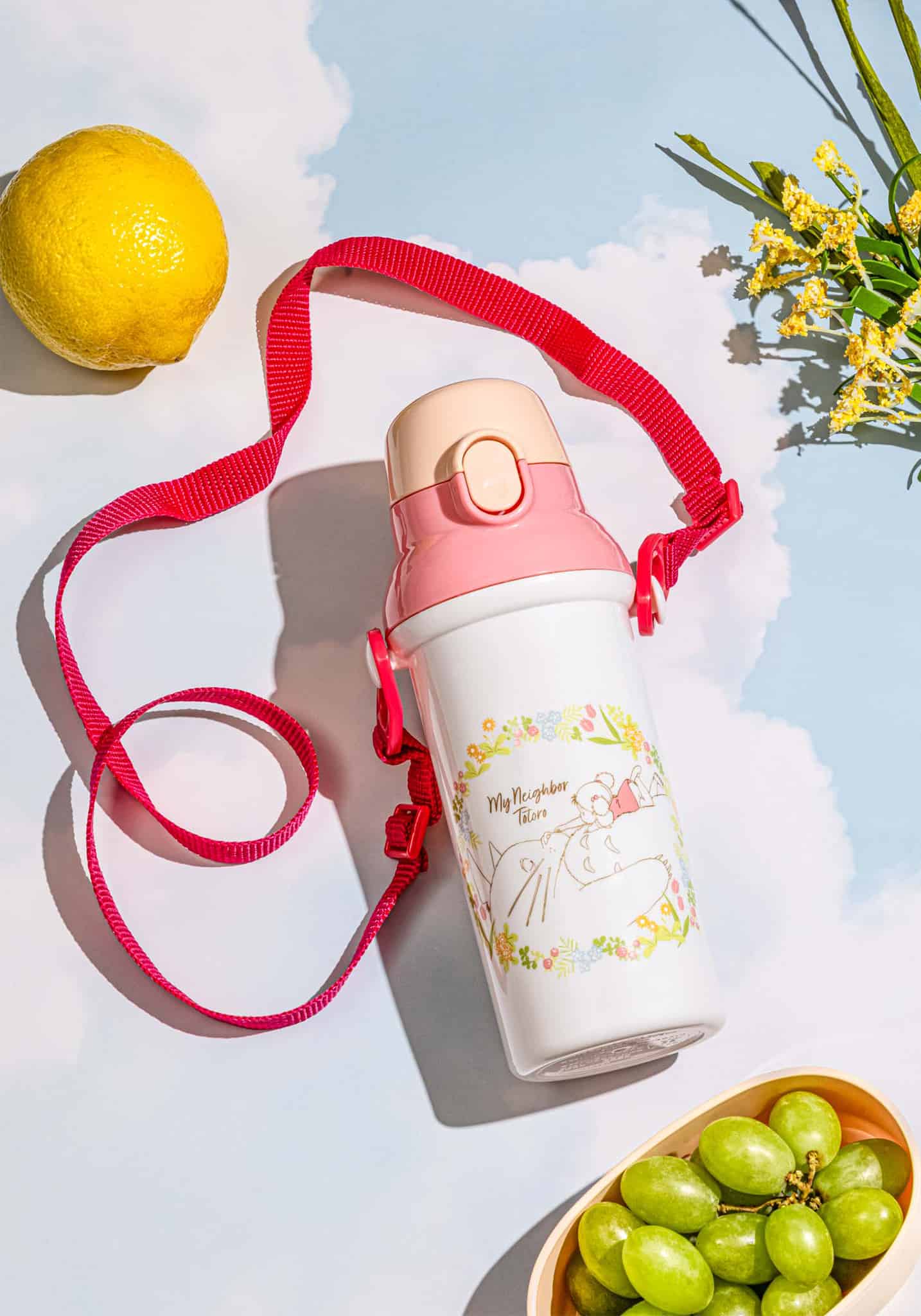 My Neighbor Totoro Water Bottle with Strap 16.23oz (Totoro and Mei)