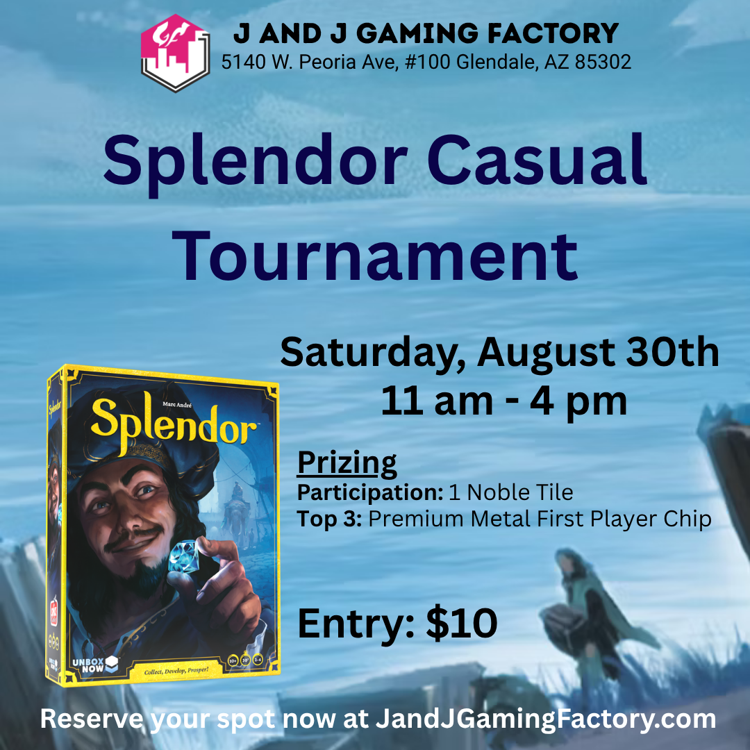 Splendor Casual Tournament - Saturday August 30th