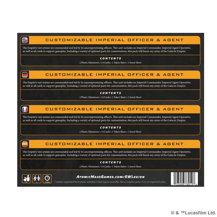 Star Wars Legion Customizable Imperial Officer & Agent