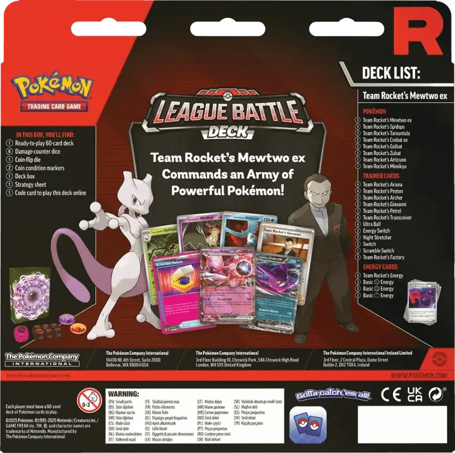 Pokemon League Battle Deck Team Rockets Mewtwo EX