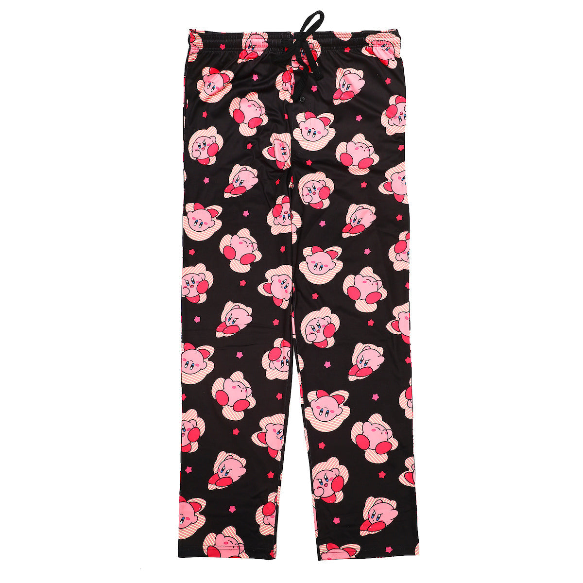 Kirby Character Poses and Stars Men's Black Sleep Pajama Pants