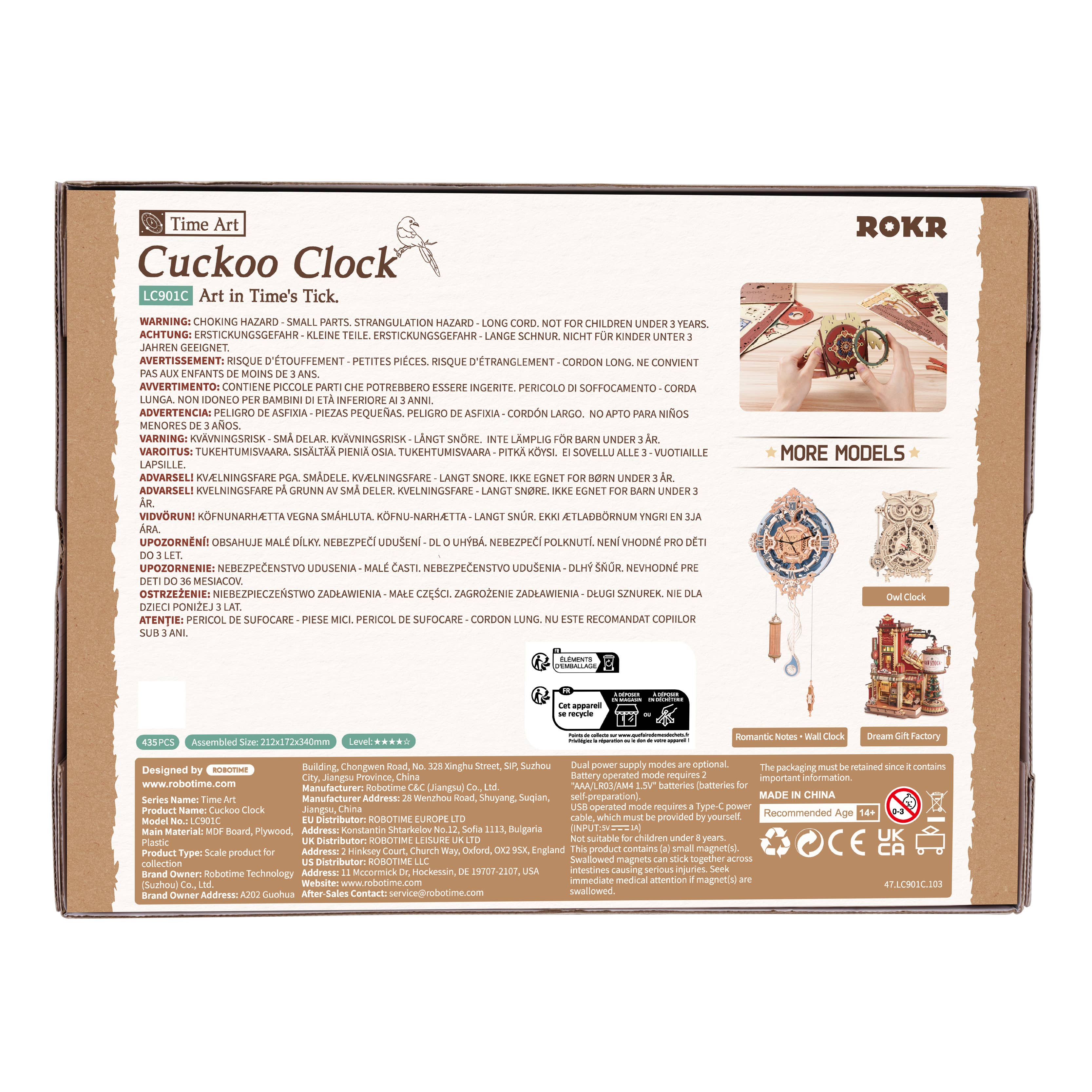 LC901C ROKR Cuckoo Clock Mechanical 3D Wooden Puzzles