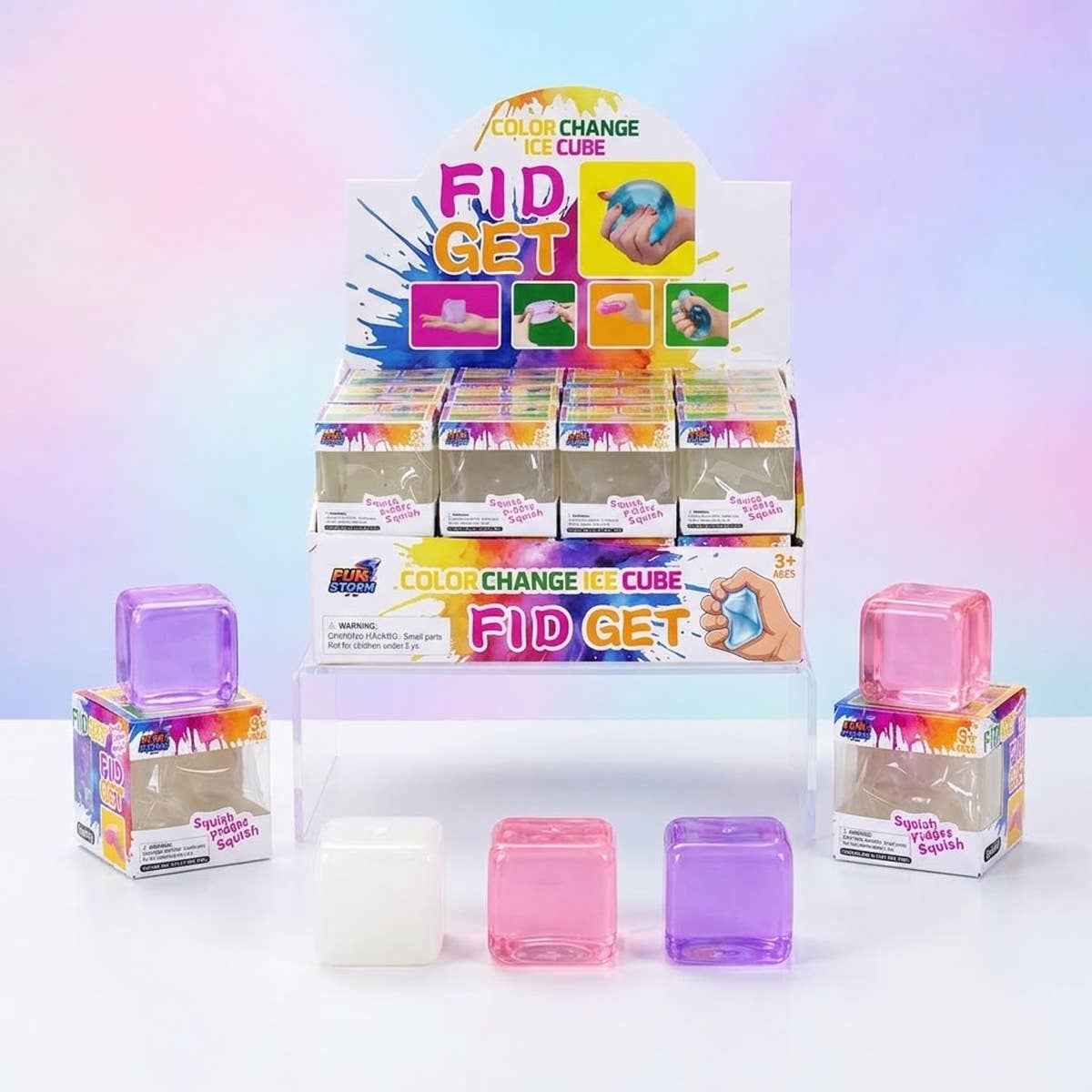 UPD CCHS Color Change Ice Cube 1.4" Fidget Squishy - 24pcs