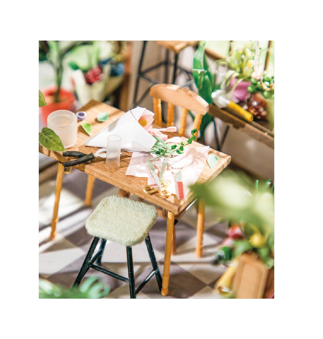 Rompecabezas de casa de florista DIY DG145 de la floristería de Rolife Emily