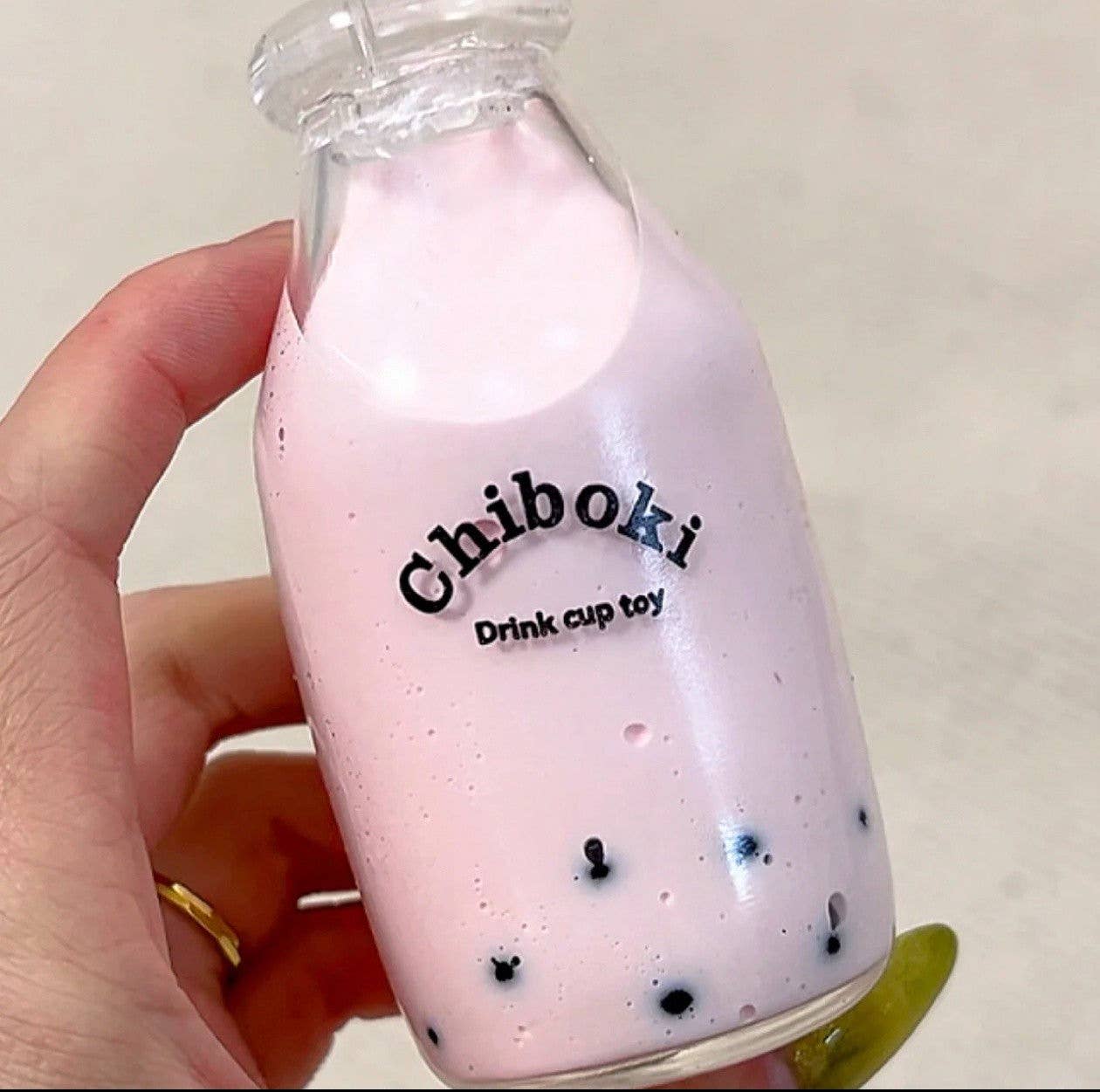 Strawberry Bubble Tea Stress Relief Ball Sweet Boba Sensory Toy Chiboki Studio
