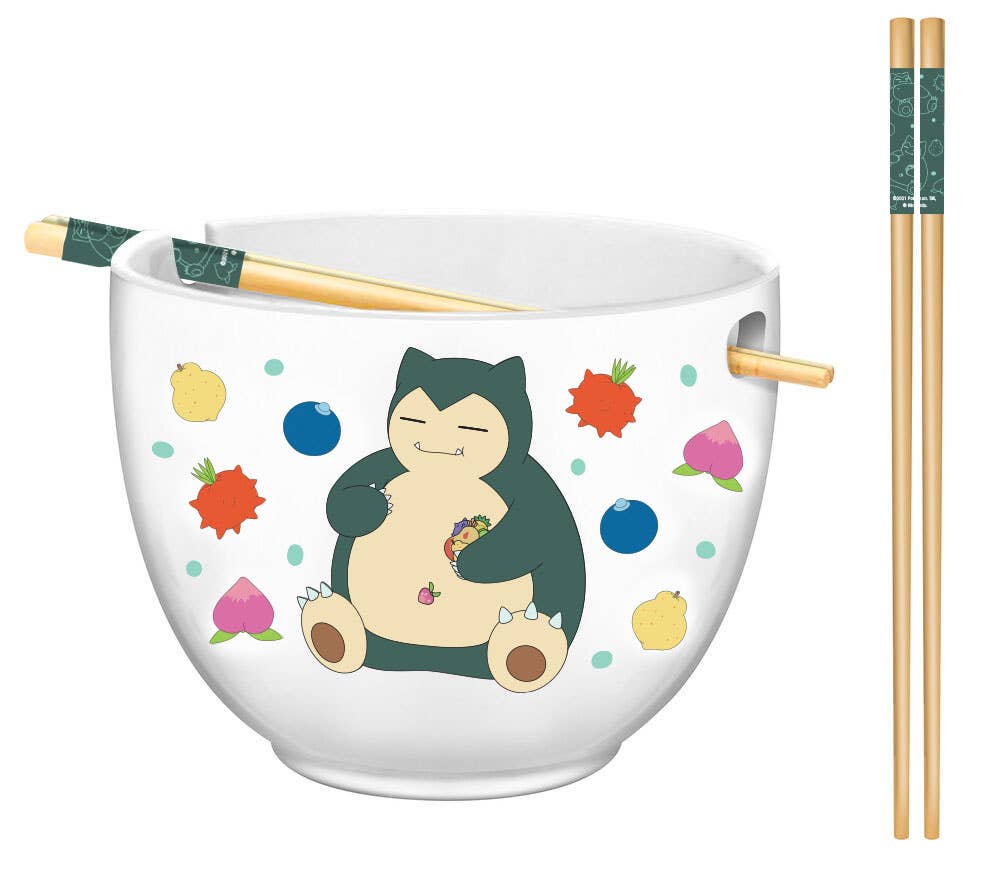 Pokémon Snorlax Ramen Bowl with Chopsticks