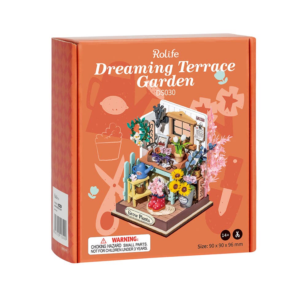 Kit de bricolaje Rolife: Minicasa 3D con terraza y jardín de ensueño DS030