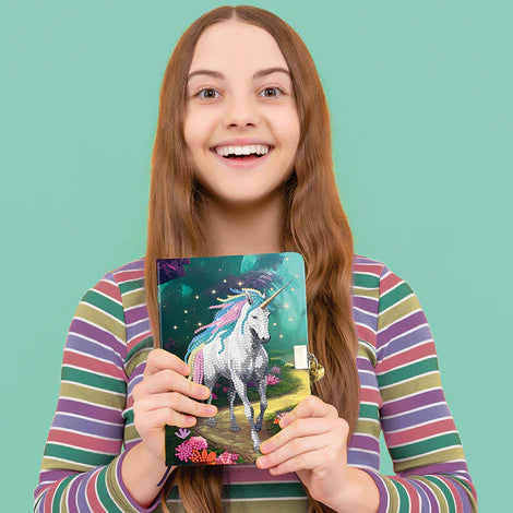 Crystal Art Secret Diary Kit: Unicorn Stroll
