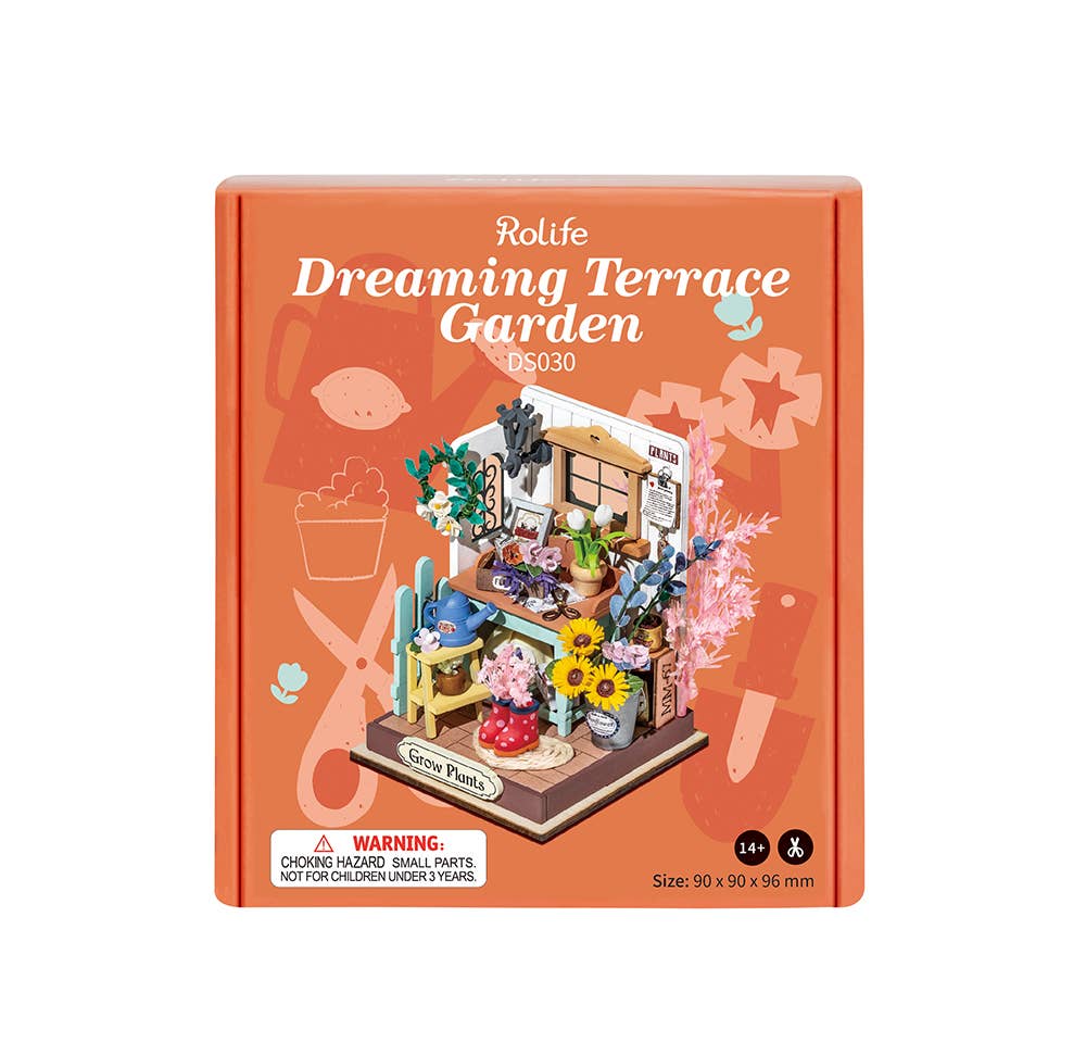 Kit de bricolaje Rolife: Minicasa 3D con terraza y jardín de ensueño DS030
