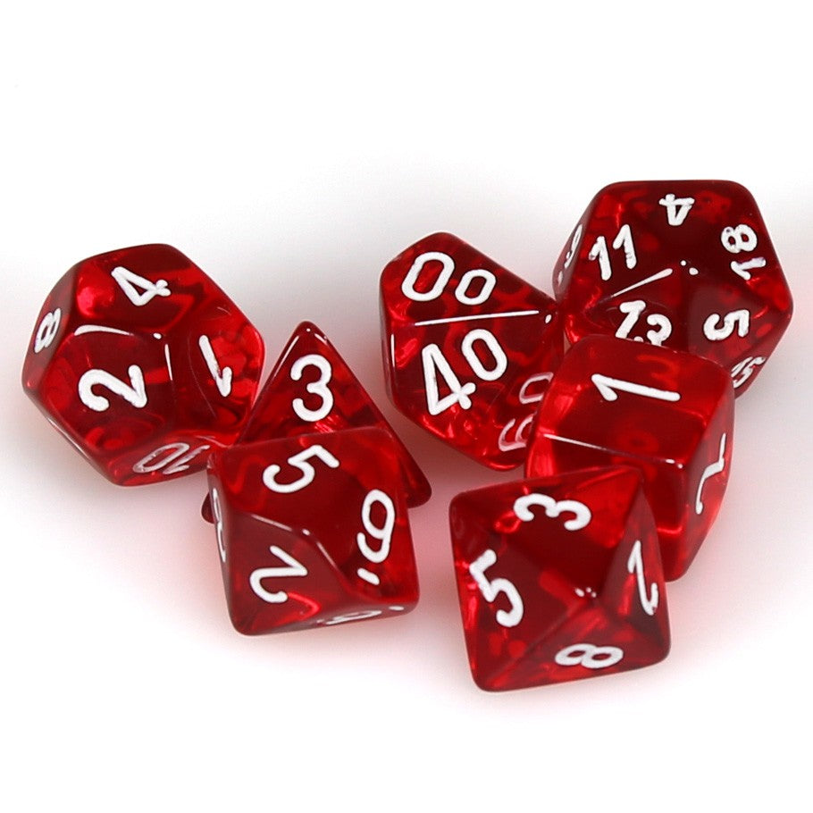 Dados: Chessex Translúcido Rojo/blanco
