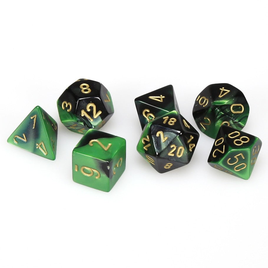 Dados: Chessex Gemini Negro-Verde/dorado