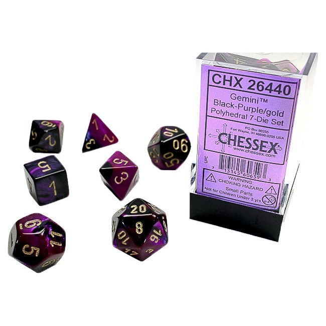 Dados: Chessex Gemini Negro-Morado/dorado