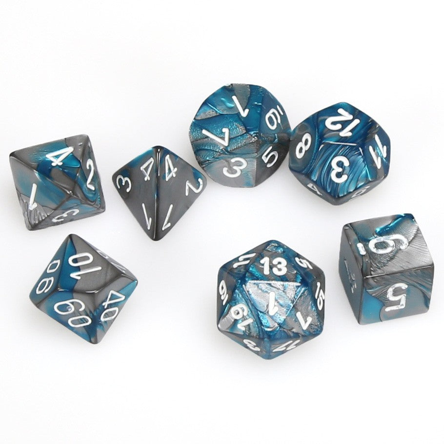 Dice: Chessex Gemini Steel-Teal/white
