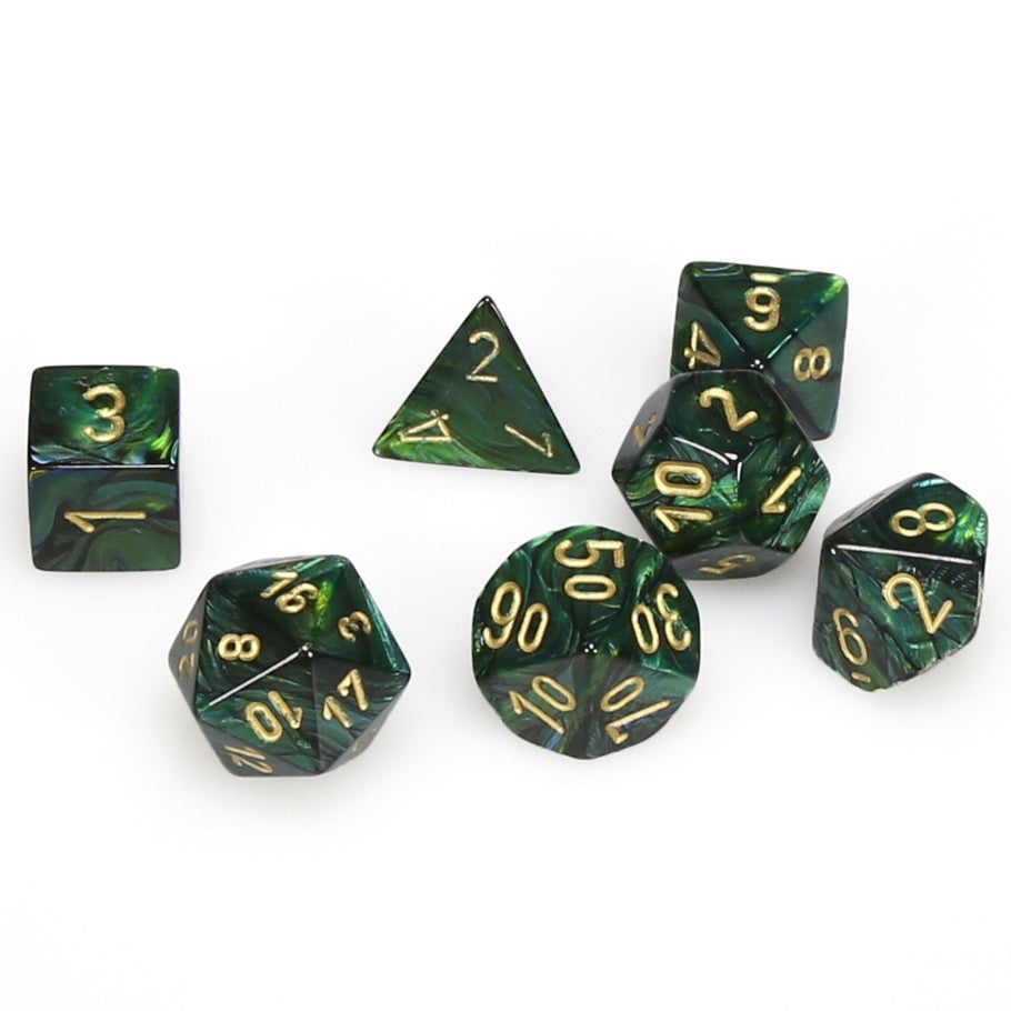 Dados: Chessex Scarab Jade/oro