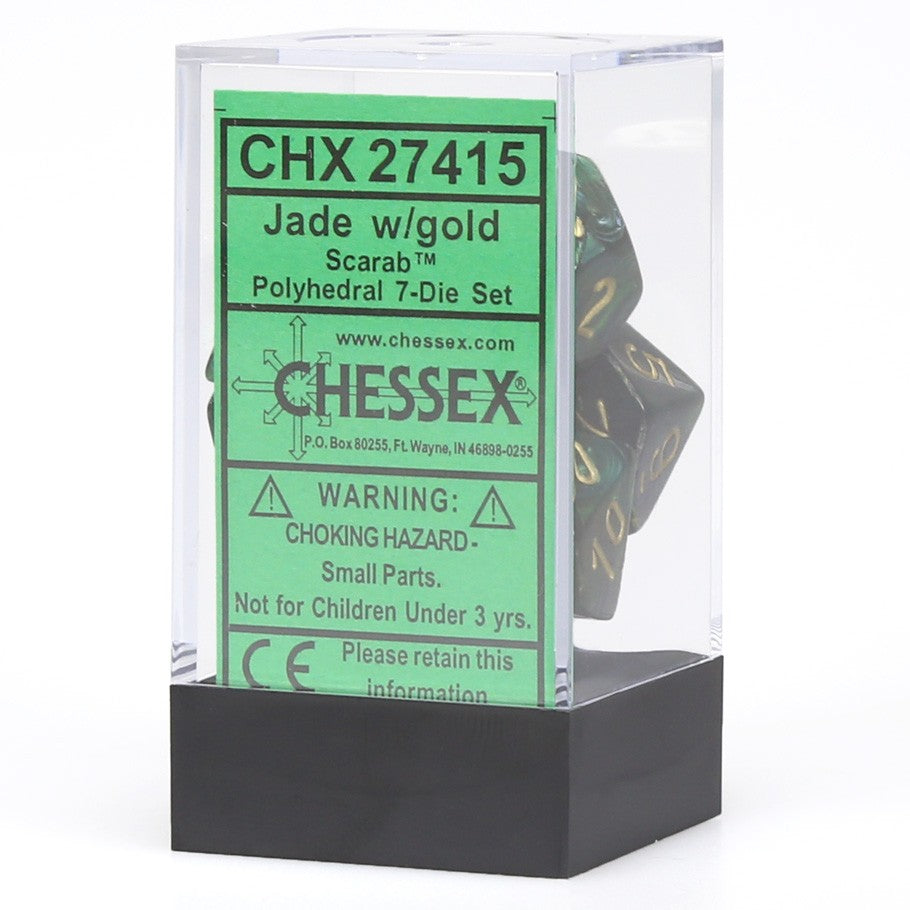Dados: Chessex Scarab Jade/oro