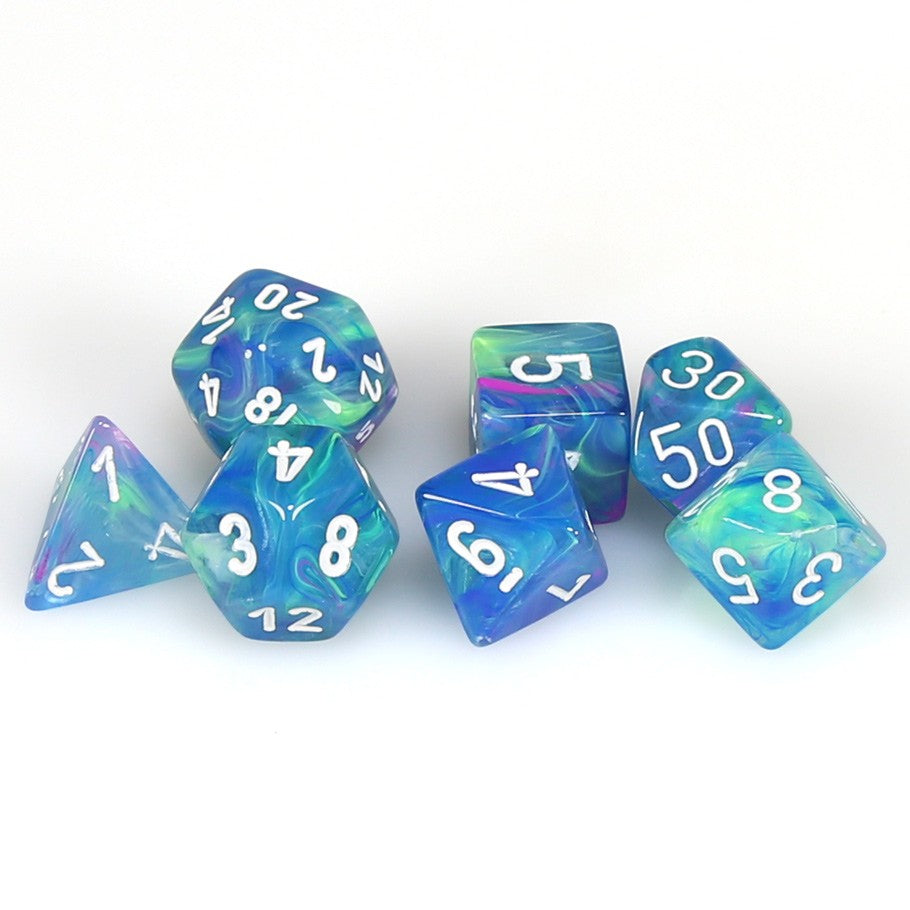 Dice: Chessex Festive Waterlily/White