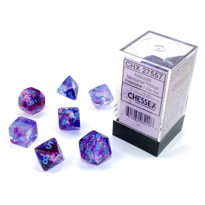 Dados: Chessex Nebula Nocturnal / azul