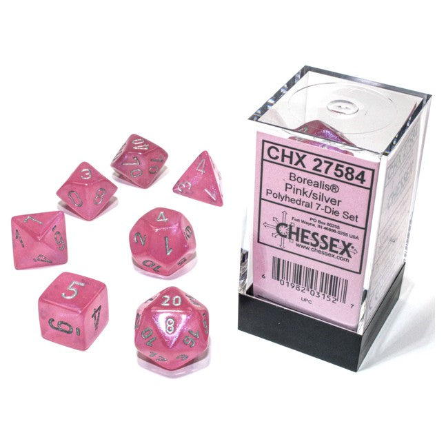 Dados: Chessex Borealis Rosa/plata