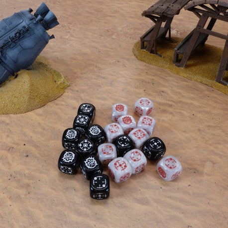 Crosshairs Compact D6 Black & Pearl Dice (20 pcs.)
