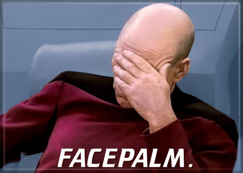 Star Trek Face Palm Magnet 2.5" x 3.5"