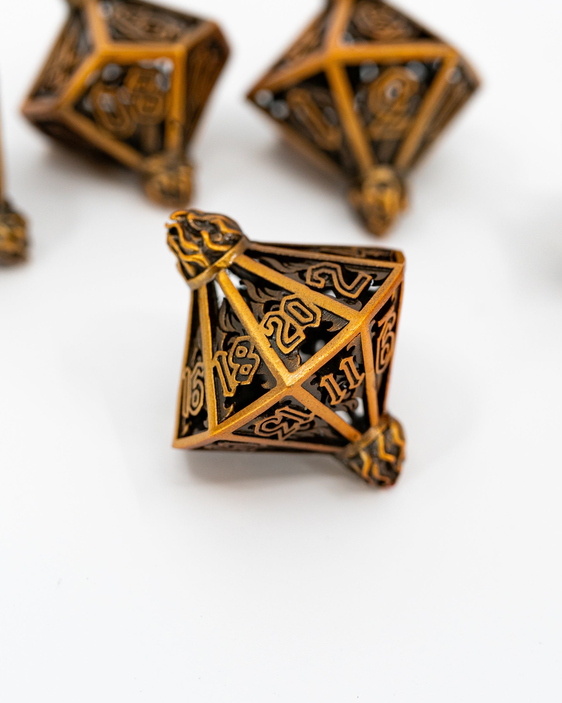 Madman's Lantern | Hollow Lanterns | 7 Piece Metal Dice Set - Emberglow Gaming