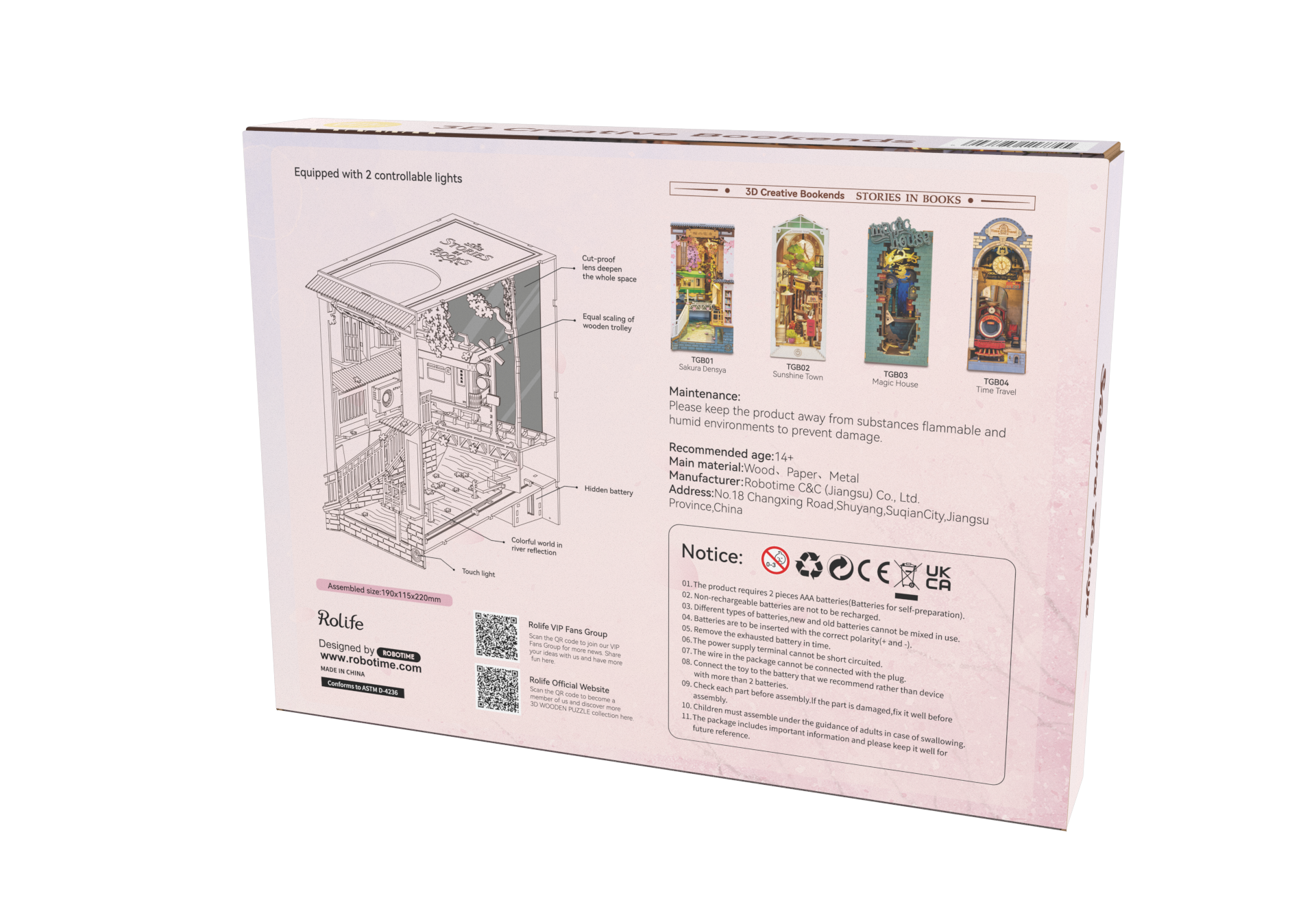 Robotime DIY House Sakura Densya Book Nook TGB01 Rompecabezas