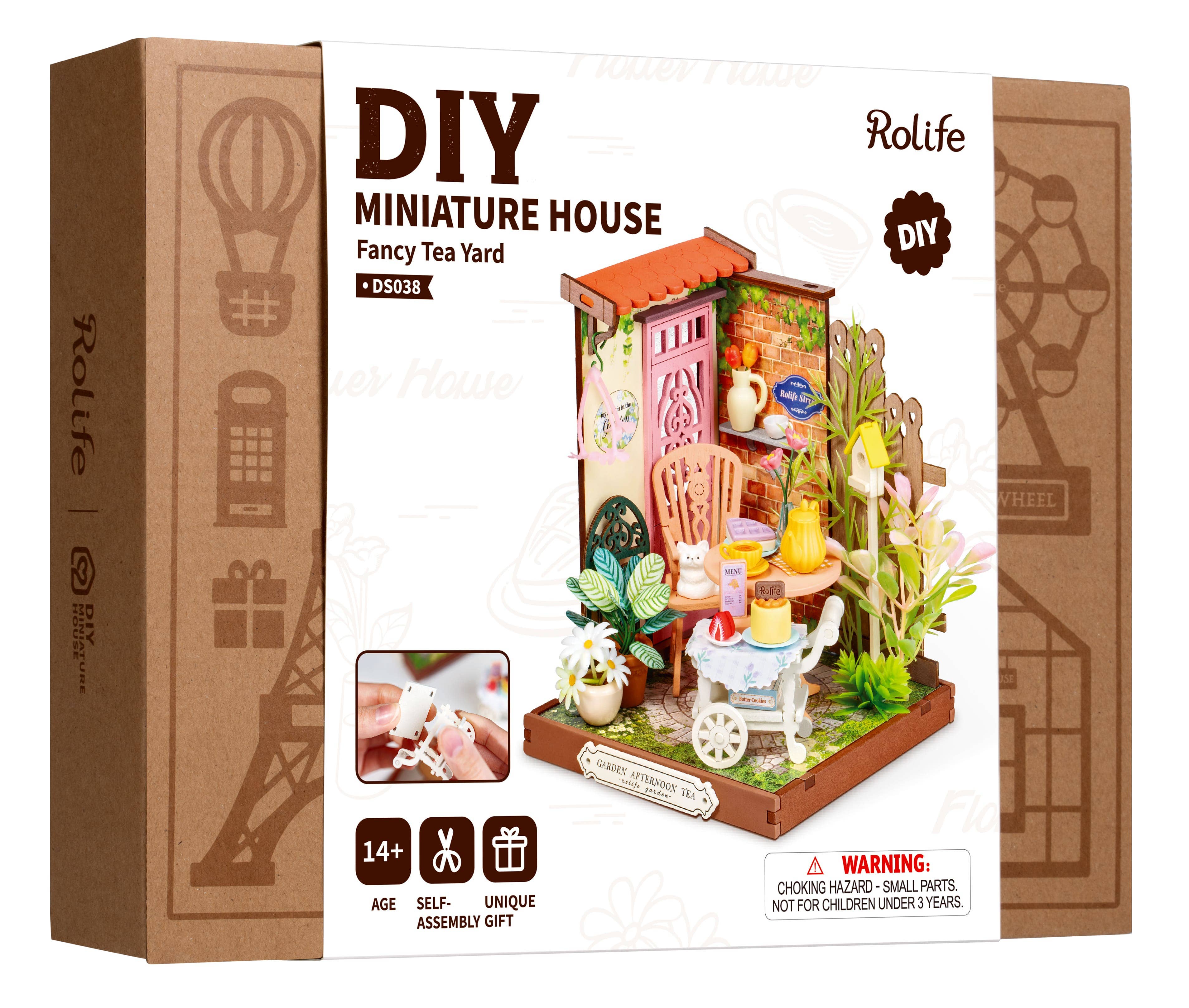 DS038 Patio de Té Elegante Rolife DIY MINI Casa Manualidades en Miniatura