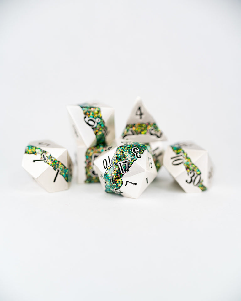 Woods Between Worlds | 7 Piece Metal Dice Set - Emberglow Gaming