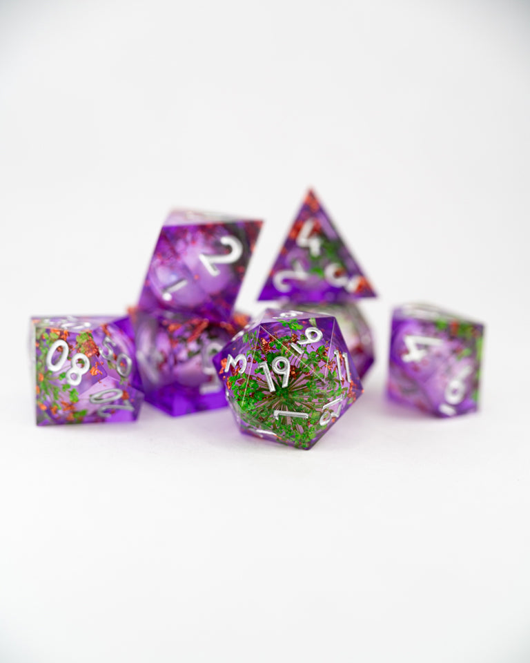 Allumstone | 7 Piece Liquid Core Dice Set - Emberglow Gaming