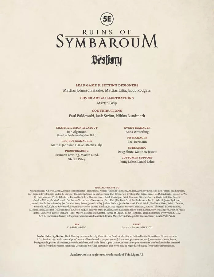 D&D 5E: Ruins of Symbaroum Bestiary