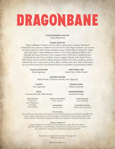 Caja básica del juego de rol Dragonbane