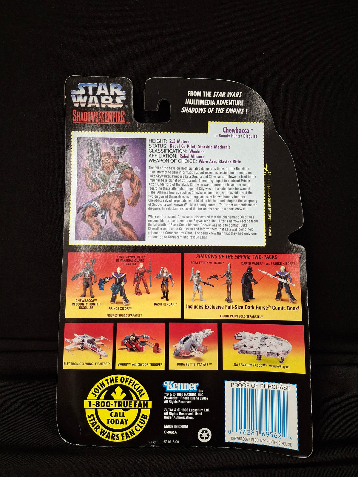 Star Wars: Sahdows fo the Empire- Chewbacca In Bounty Hunter Disguise w/ Vibro Axe and Heavy Blaster Rifle Action Figure
