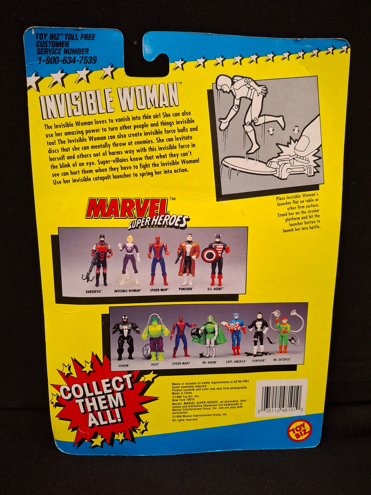 Vintage Marvel Superheroes Invisible Woman Fantastic 4 MOC Toybiz JJ-B-35