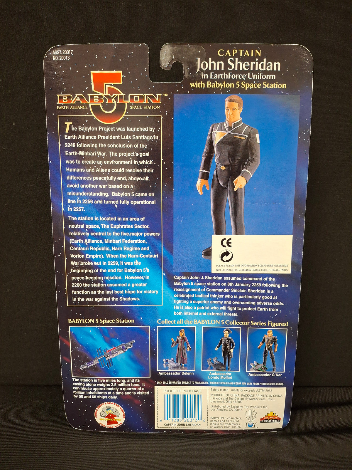 Babylon 5 Captain John Sheridan Action Figure 1997 Exclusive Premiere, A-03