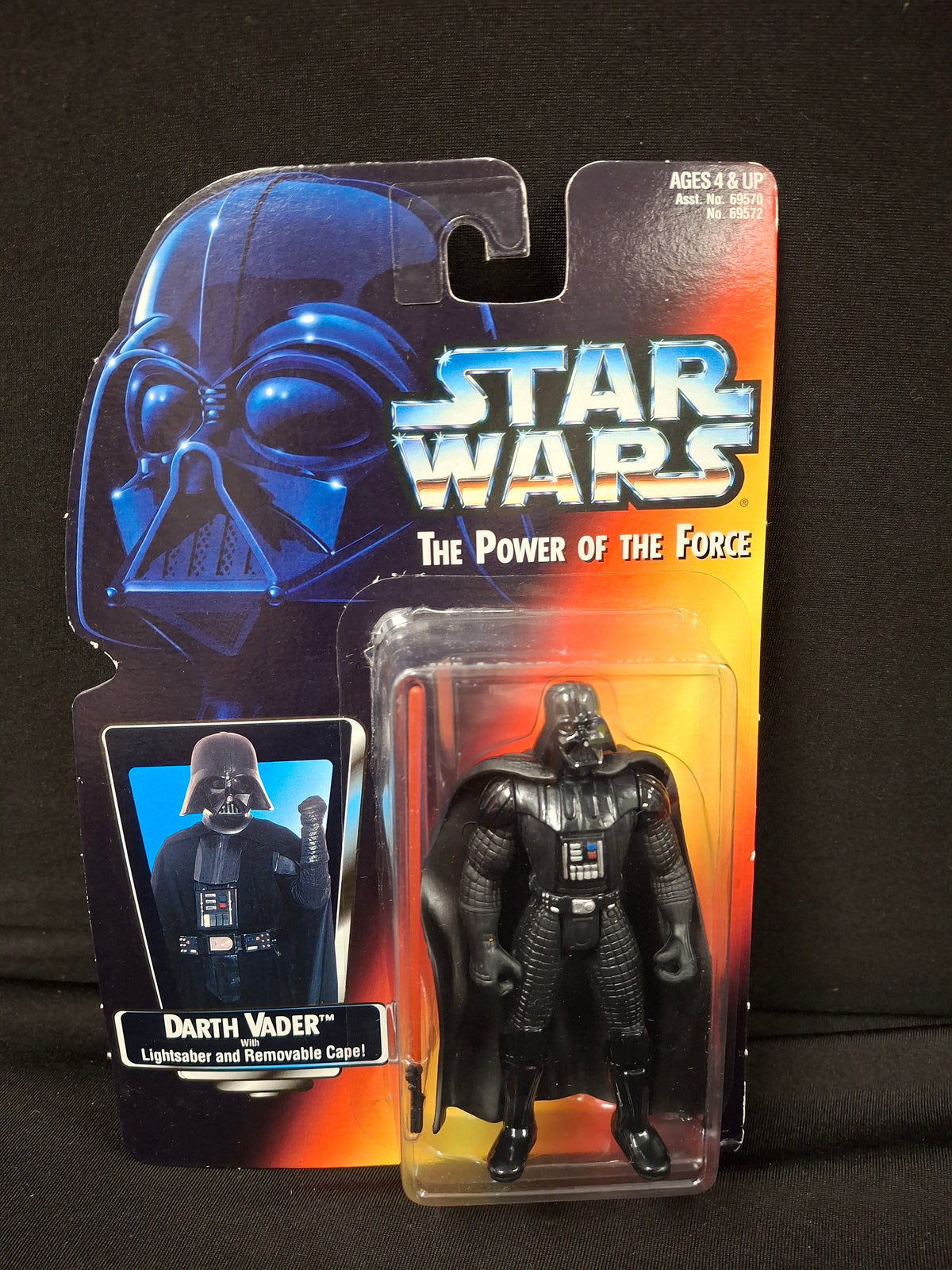 Star Wars: The Power of The Force- Darth Vader w/ Lightsaber and Removable Cape Action Figure