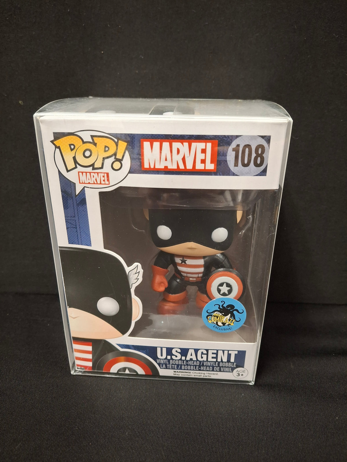 Funko Pop Marvel U.S. Agent Comikaze exc Free Protector New Vaulted JJ0220JW