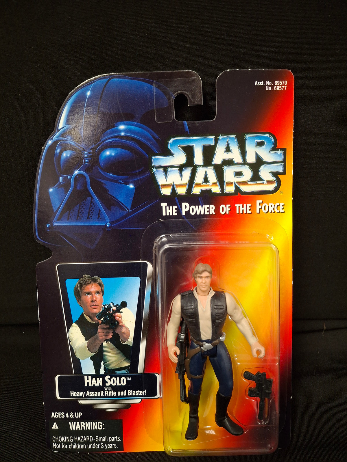 Star Wars; The Power of The Force- Han Solo w/ Heavy Assault Rifle and Blaster Action Figure