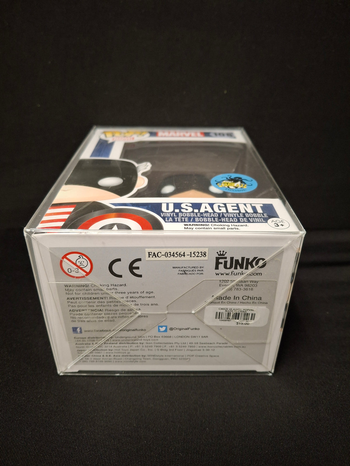Funko Pop Marvel U.S. Agent Comikaze exc Free Protector New Vaulted JJ0220JW