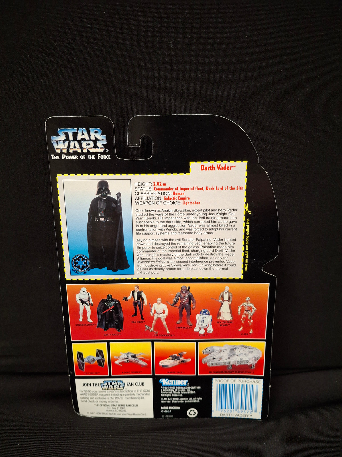 Star Wars: The Power of The Force- Darth Vader w/ Lightsaber and Removable Cape Action Figure