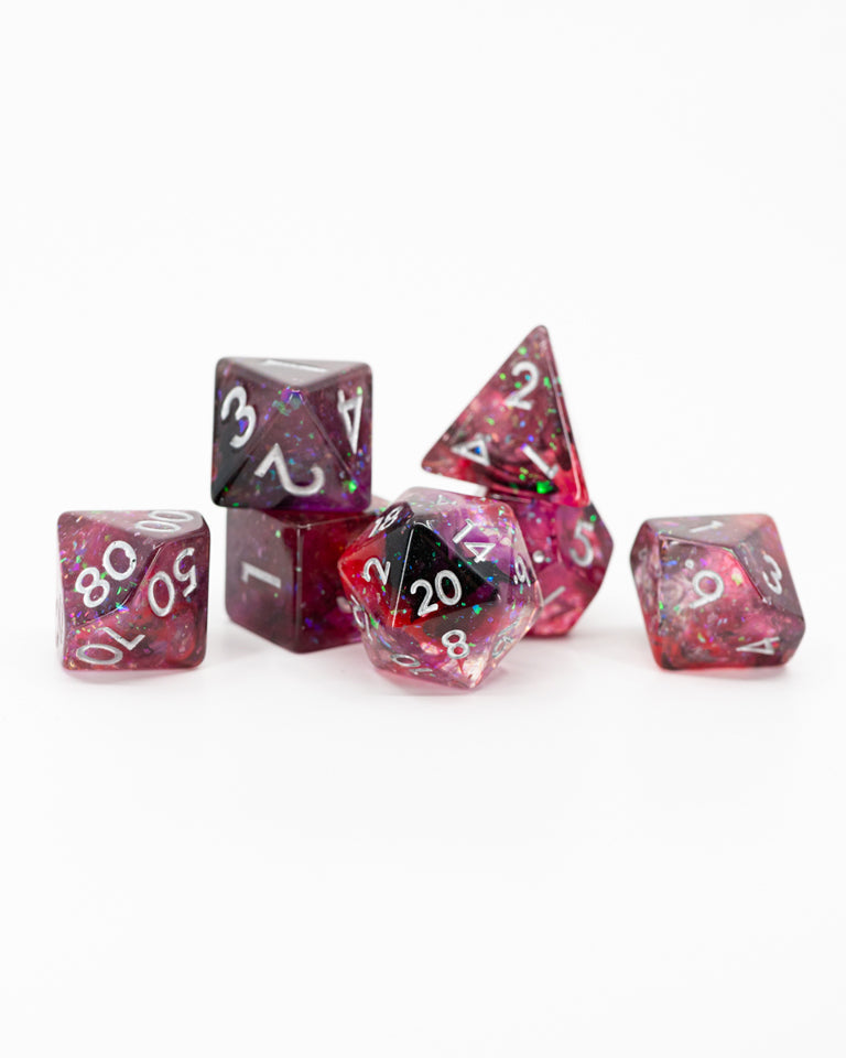 Irresistible Dance | 7 Piece Acrylic Dice Set - Emberglow Gaming