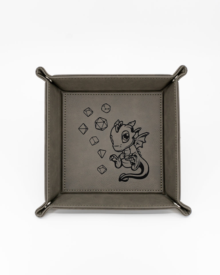 Adoragon | Vegan Leather Dice Rolling Tray - Emberglow Gaming