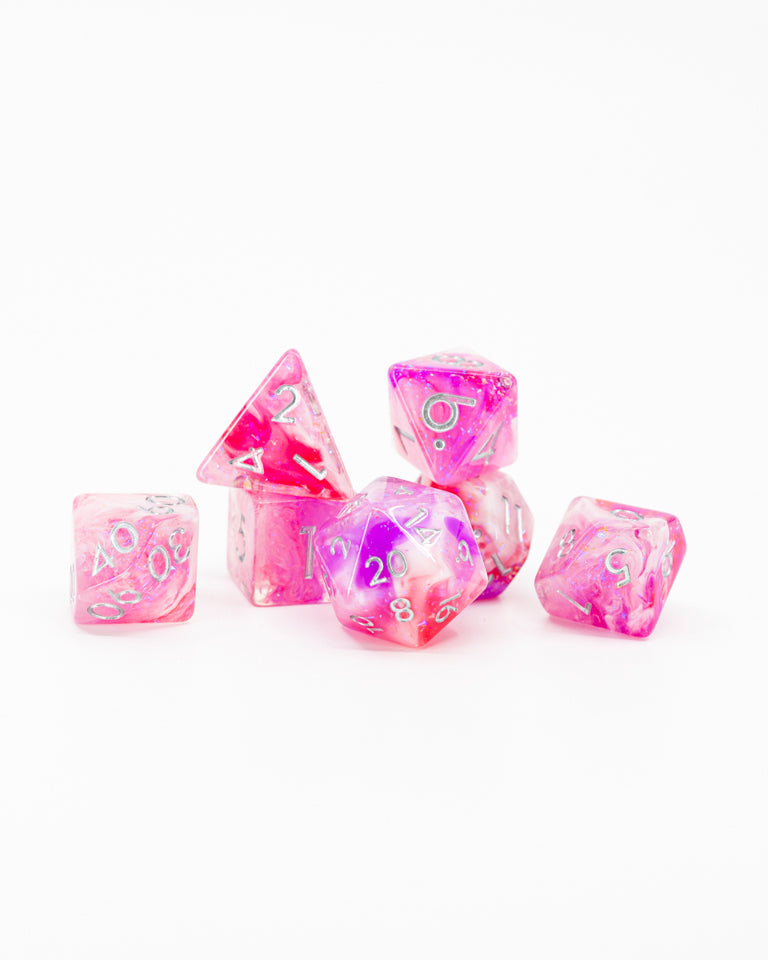 Faerie Fire | 7 Piece Acrylic Dice Set - Emberglow Gaming