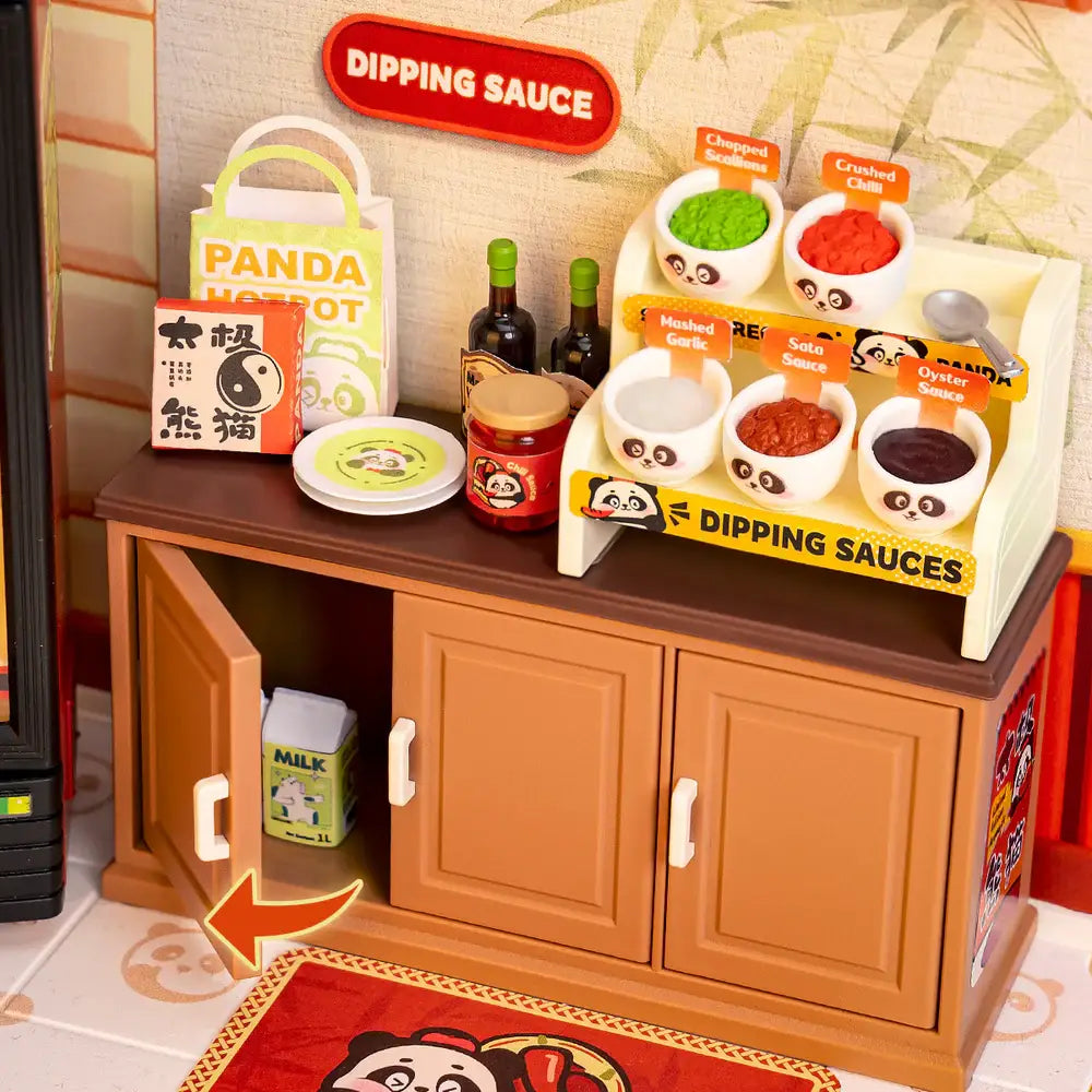 DW020 Rolife Panda Hot Pot DIY Miniature House