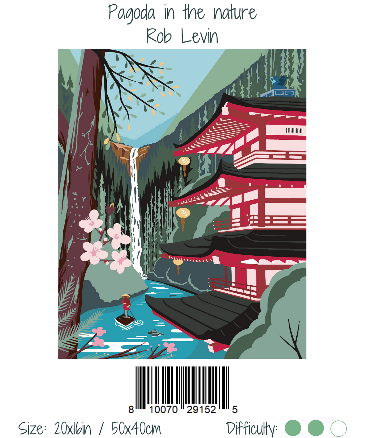 Pagoda in the nature - DIY Paint by Numbers Kit