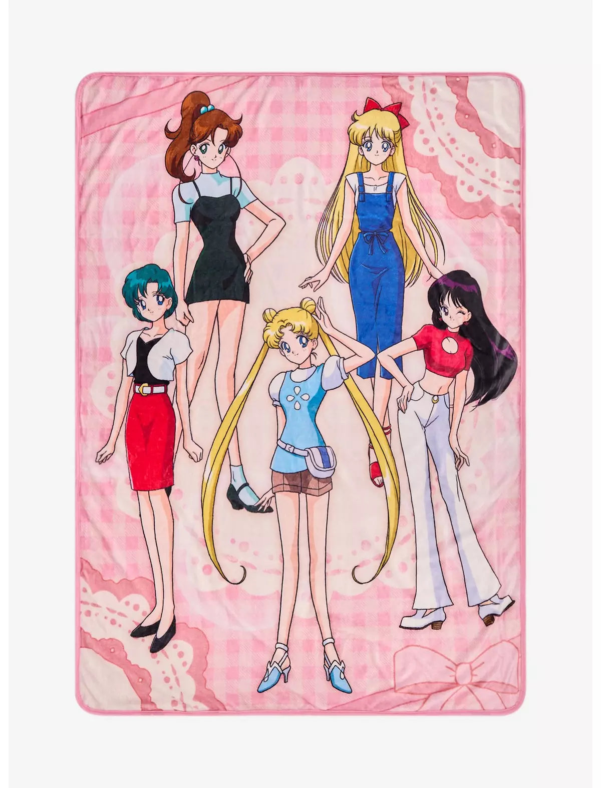 Sailor Moon Characters Pink Throw