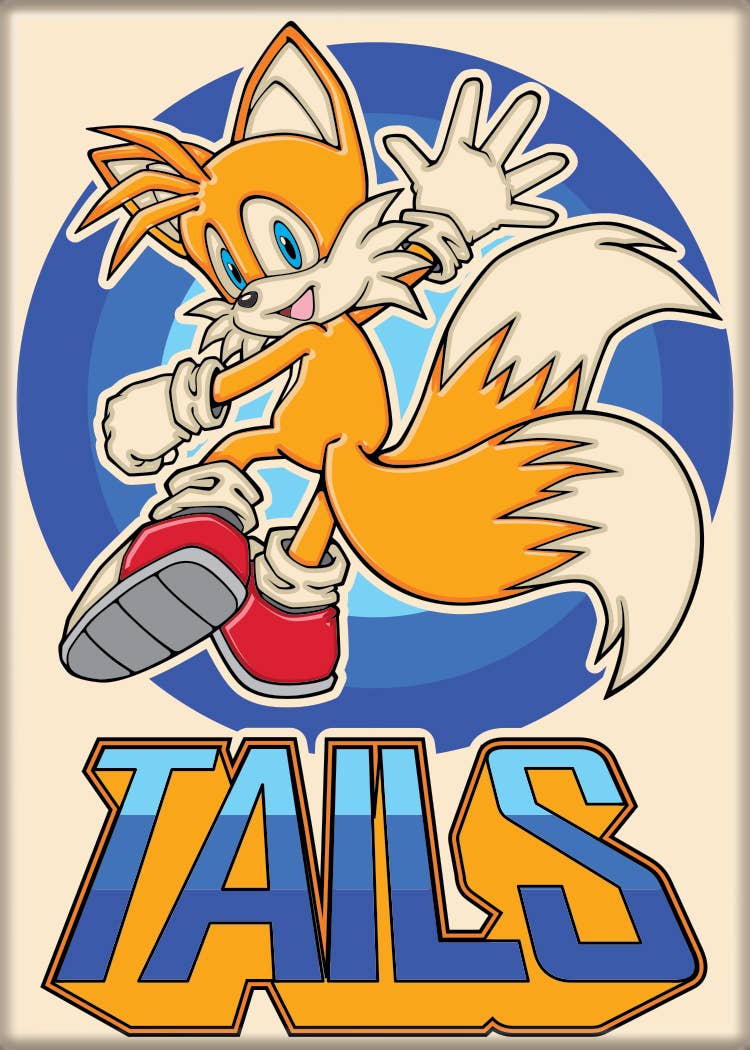 Sonic Tails on White Magnet